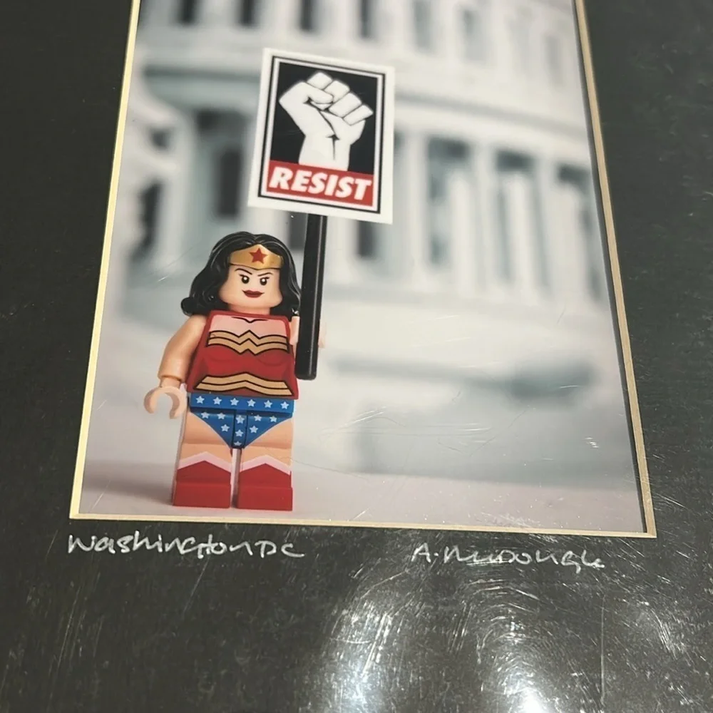 Joe Shymanski A. Mcdougle Wonder Woman Lego Washington DC Resist Matted Print